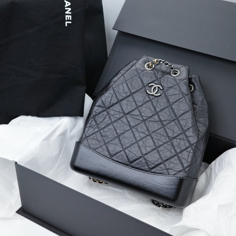 Chanel Gabrielle Backpack 流浪 雙後背包 黑色小牛皮-3
