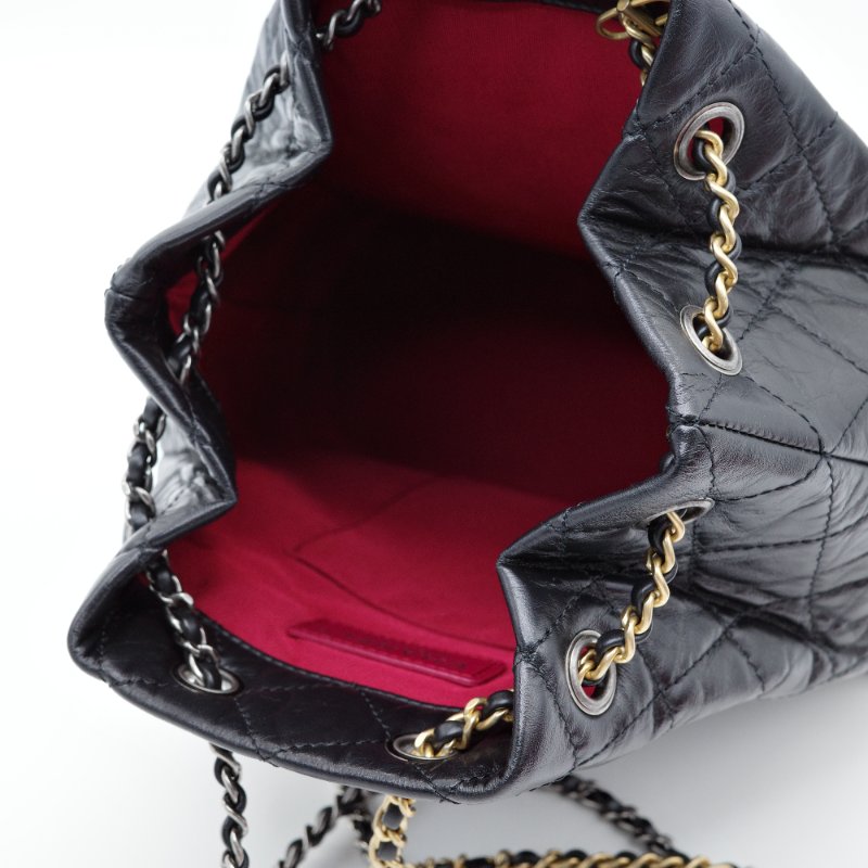 Chanel Gabrielle Backpack 流浪 雙後背包 黑色小牛皮-12