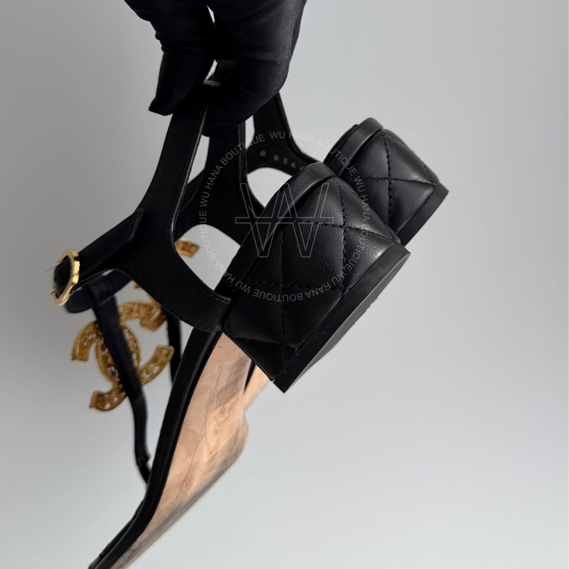 二手🤍Chanel寶石Logo涼鞋/Chanel低跟涼鞋/Chanel涼鞋/Chanel休閒鞋/香奈兒涼鞋🤍無花果精品-3