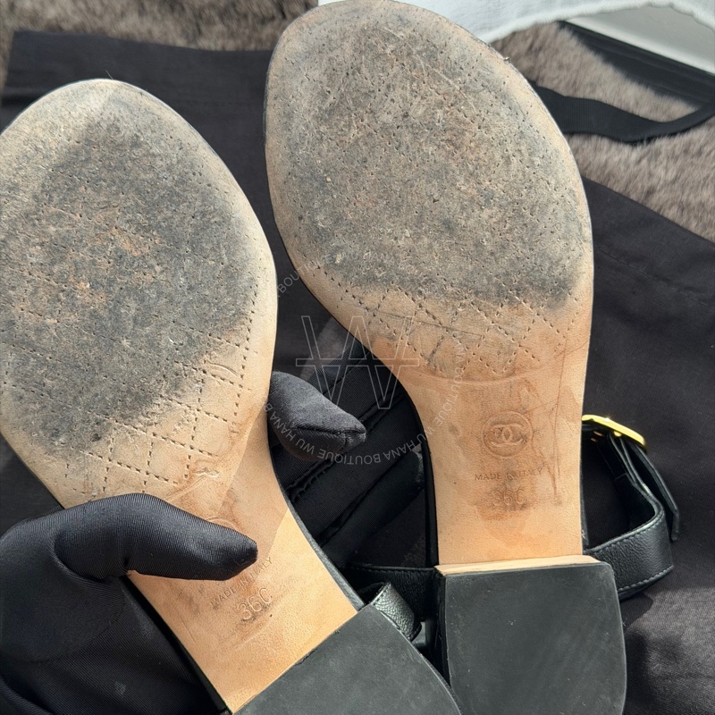 二手🤍Chanel寶石Logo涼鞋/Chanel低跟涼鞋/Chanel涼鞋/Chanel休閒鞋/香奈兒涼鞋🤍無花果精品-9