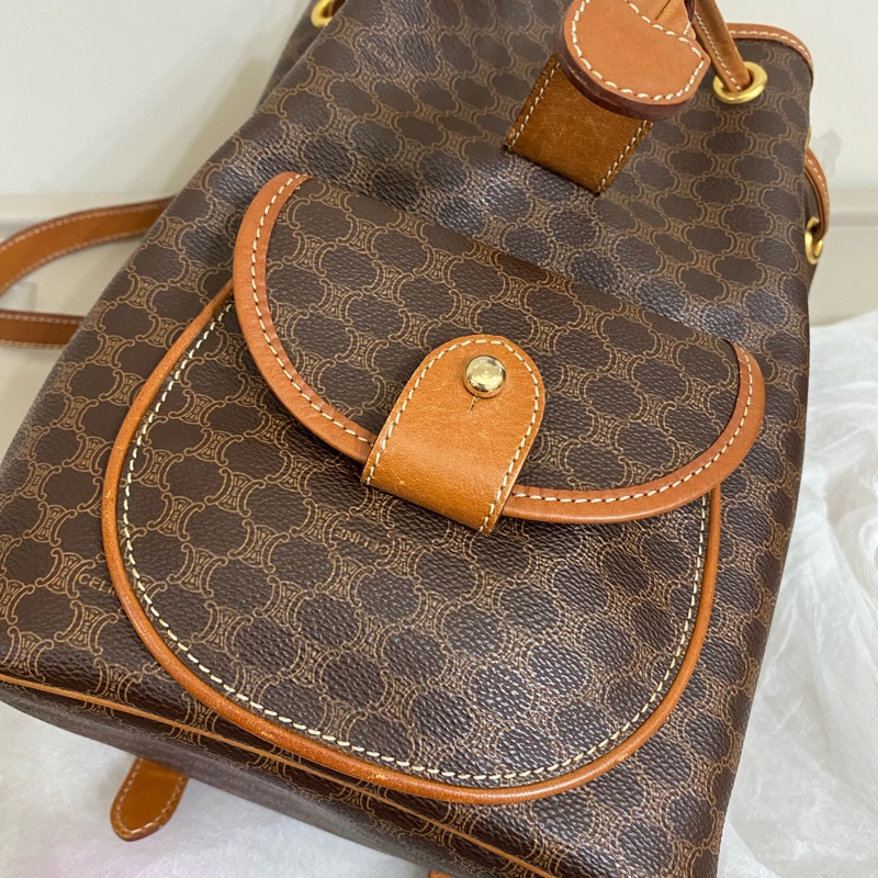 Celine古董老花後揹包-3