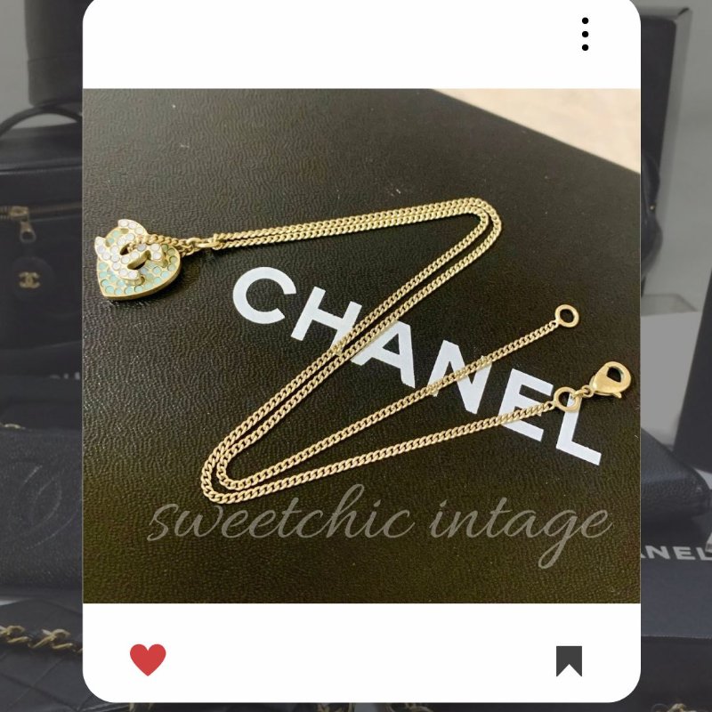 🛍️🎁 雙11🔥 11月新品上架 🔥💖 ✨超美新款 ！香奈兒 Chanel 愛心CC水鑽項鍊 🔥 香奈兒熱賣款 香奈兒項鏈 CHANEL NECKLACE-0