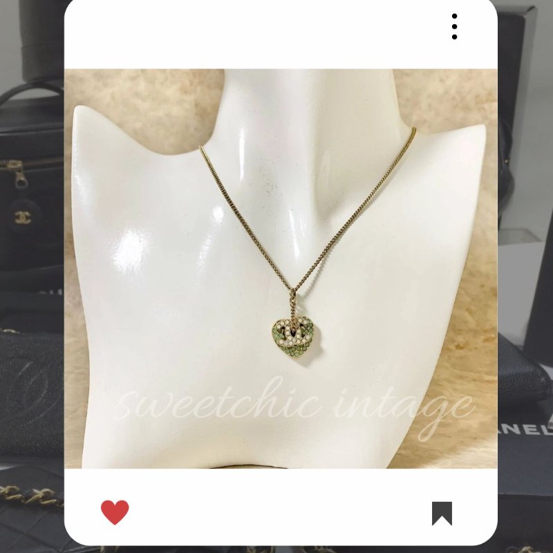 🛍️🎁 雙11🔥 11月新品上架 🔥💖 ✨超美新款 ！香奈兒 Chanel 愛心CC水鑽項鍊 🔥 香奈兒熱賣款 香奈兒項鏈 CHANEL NECKLACE-1