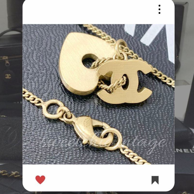 🛍️🎁 雙11🔥 11月新品上架 🔥💖 ✨超美新款 ！香奈兒 Chanel 愛心CC水鑽項鍊 🔥 香奈兒熱賣款 香奈兒項鏈 CHANEL NECKLACE-3