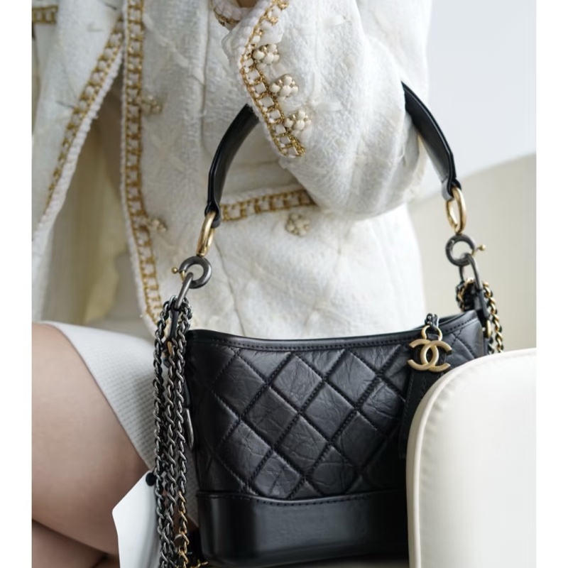 💯CHANEL  流浪包 黑金小號 稀有提把款式-4