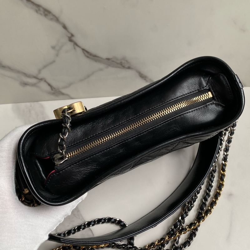 💯CHANEL  流浪包 黑金小號 稀有提把款式-12