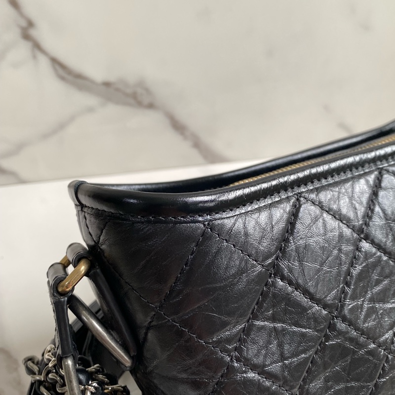 💯CHANEL  流浪包 黑金小號 稀有提把款式-19