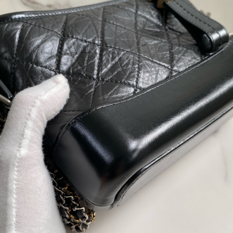 💯CHANEL  流浪包 黑金小號 稀有提把款式-20