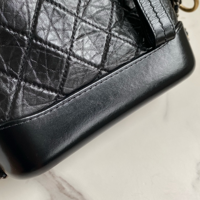 💯CHANEL  流浪包 黑金小號 稀有提把款式-22