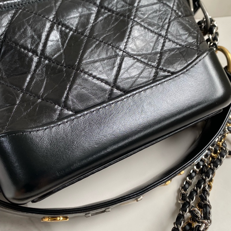 💯CHANEL  流浪包 黑金小號 稀有提把款式-23