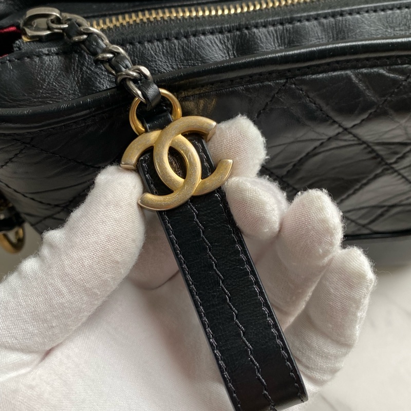💯CHANEL  流浪包 黑金小號 稀有提把款式-26