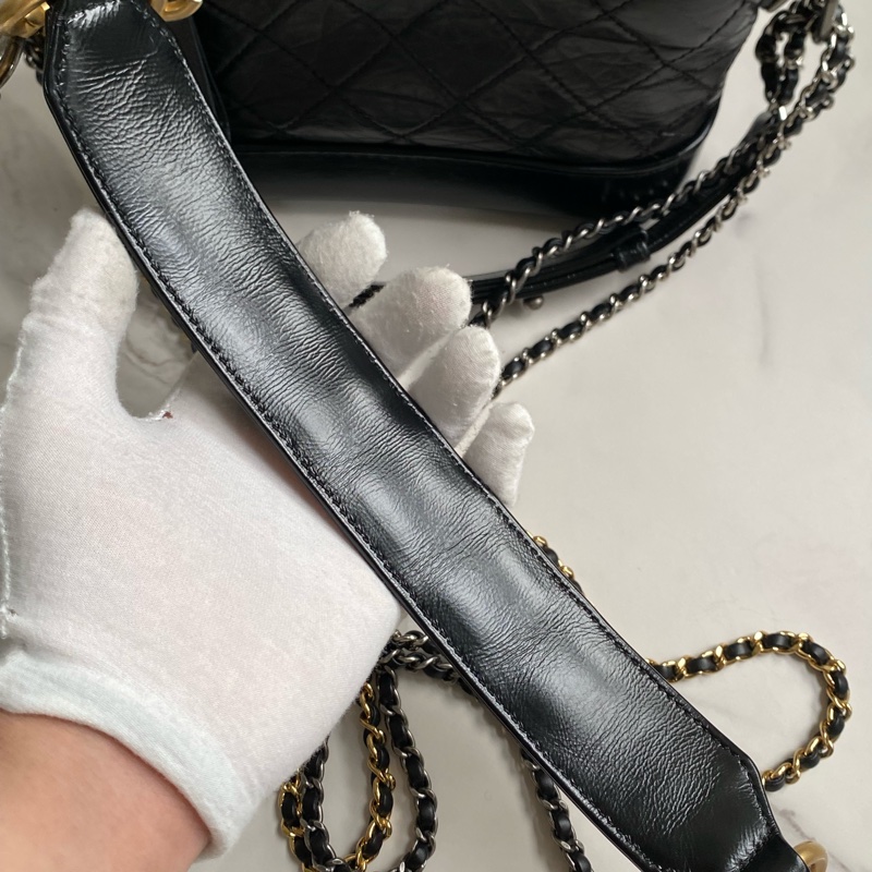💯CHANEL  流浪包 黑金小號 稀有提把款式-40