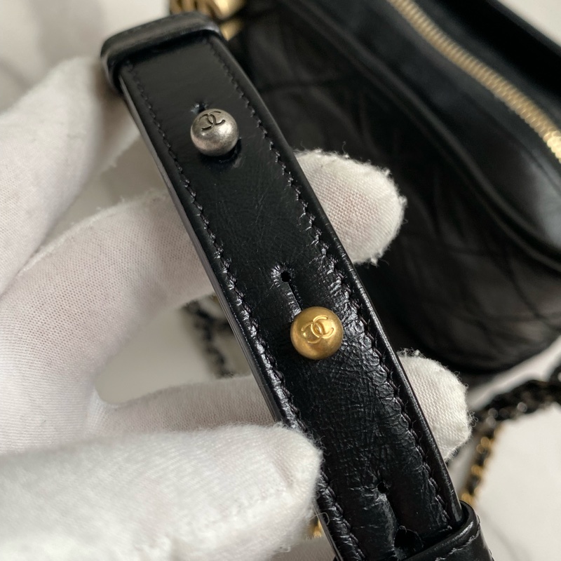 💯CHANEL  流浪包 黑金小號 稀有提把款式-41