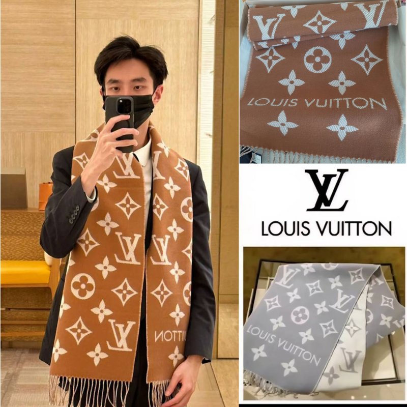 LV M78935  🎀實品拍照🎀 榛子色  Monogram Essential 圍巾~二手美品-2