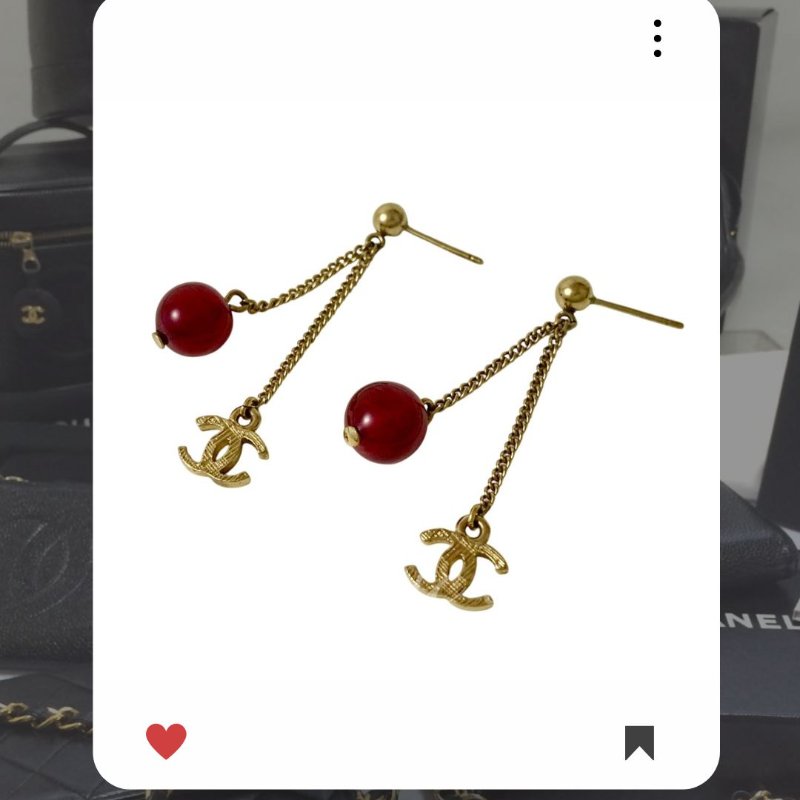 🛍️🎁 雙11🔥 11月新品上架 🔥💖 新款 香奈兒 Chanel 紅色小圓珠雙CC吊墜耳環 🔥 香奈兒熱賣款 香奈兒經典款 耳環 CHANEL EARRING-1