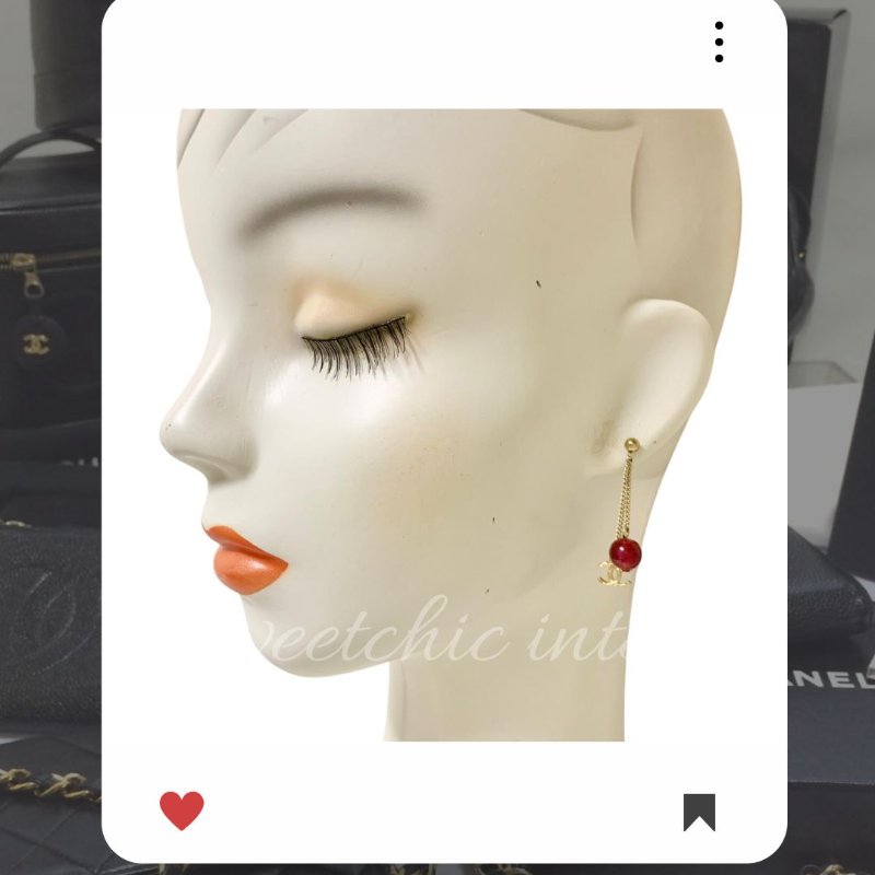 🛍️🎁 雙11🔥 11月新品上架 🔥💖 新款 香奈兒 Chanel 紅色小圓珠雙CC吊墜耳環 🔥 香奈兒熱賣款 香奈兒經典款 耳環 CHANEL EARRING-4