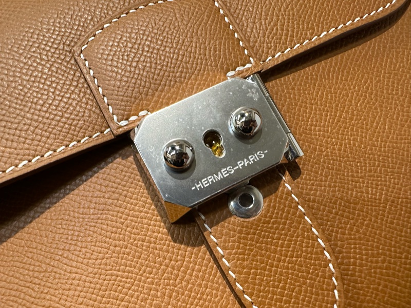 Hermes 37金棕Epson銀釦Sac A Depeches21肩斜背郵差包H085470-5