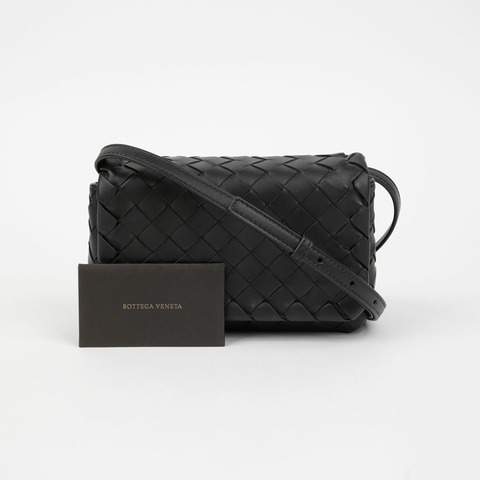 BOTTEGA VENETA Intrecciato 翻蓋迷你肩斜背包 609412