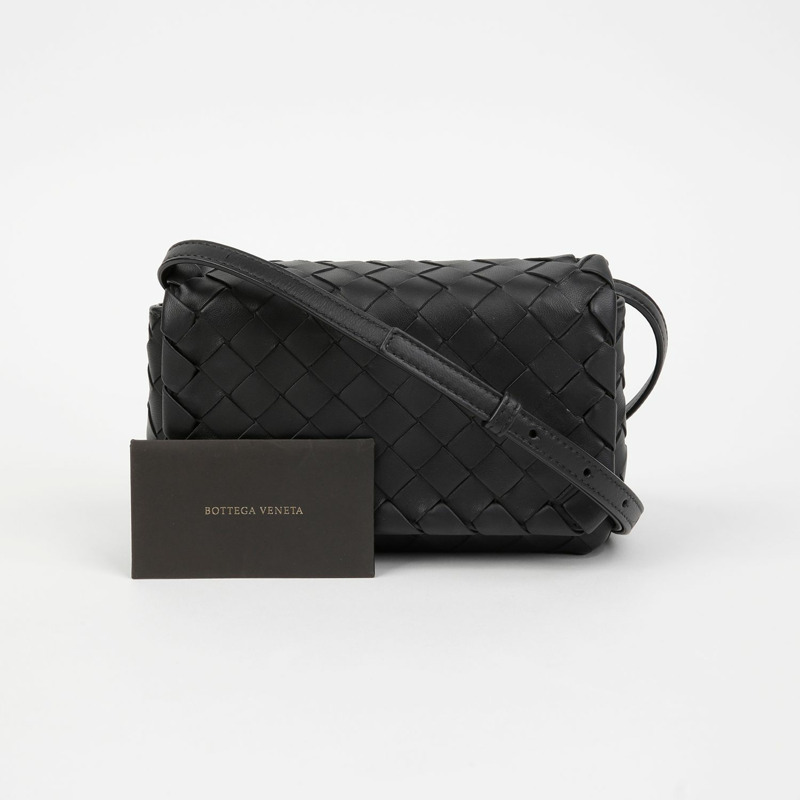 BOTTEGA VENETA Intrecciato 翻蓋迷你肩斜背包 609412-0