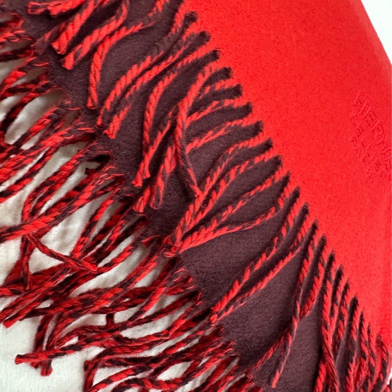 Hermes 愛馬仕絲巾 70*175cm 100% 山羊絨 雙面 閒置-2