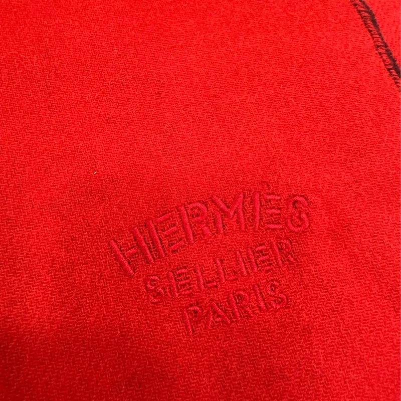 Hermes 愛馬仕絲巾 70*175cm 100% 山羊絨 雙面 閒置-3