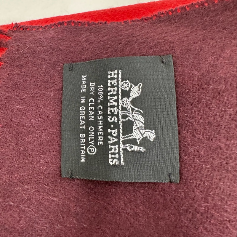 Hermes 愛馬仕絲巾 70*175cm 100% 山羊絨 雙面 閒置-4