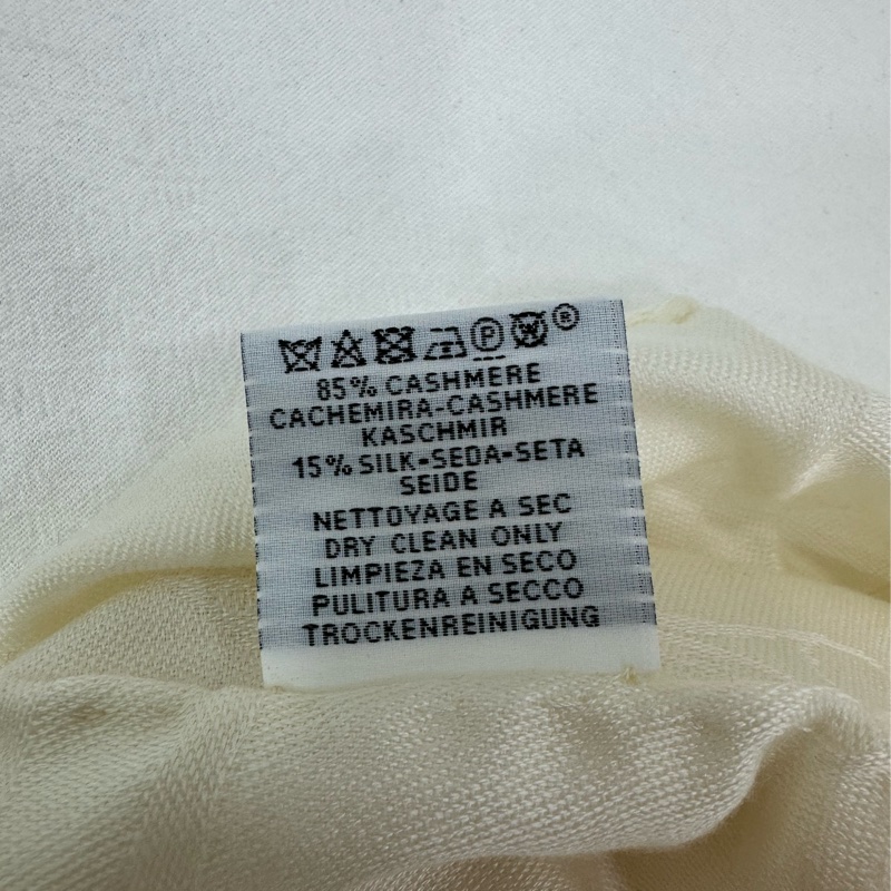 HERMES愛馬仕白色印花圖案女士圍巾披肩 尺寸：75*210cm 材質：85%山羊絨 15%桑蠶絲-4