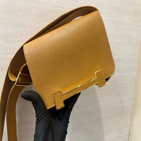 Hermes 28焦糖色山羊皮Mysore金釦Geta斜背包H083052CCAI