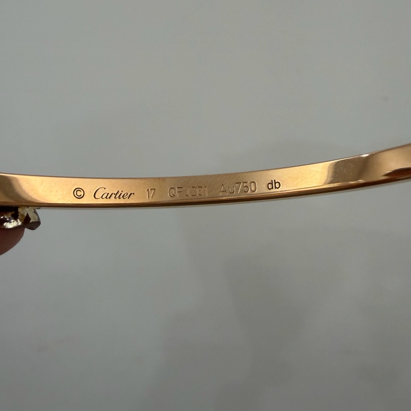 Cartier 18K玫瑰金6點鑽LOVE小型款手環B60476-5