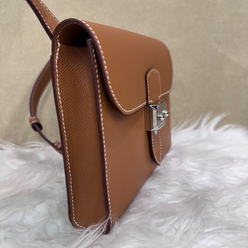 Hermes Sac a depeches21 金棕銀Epsom郵差包 K刻2025離櫃品-2