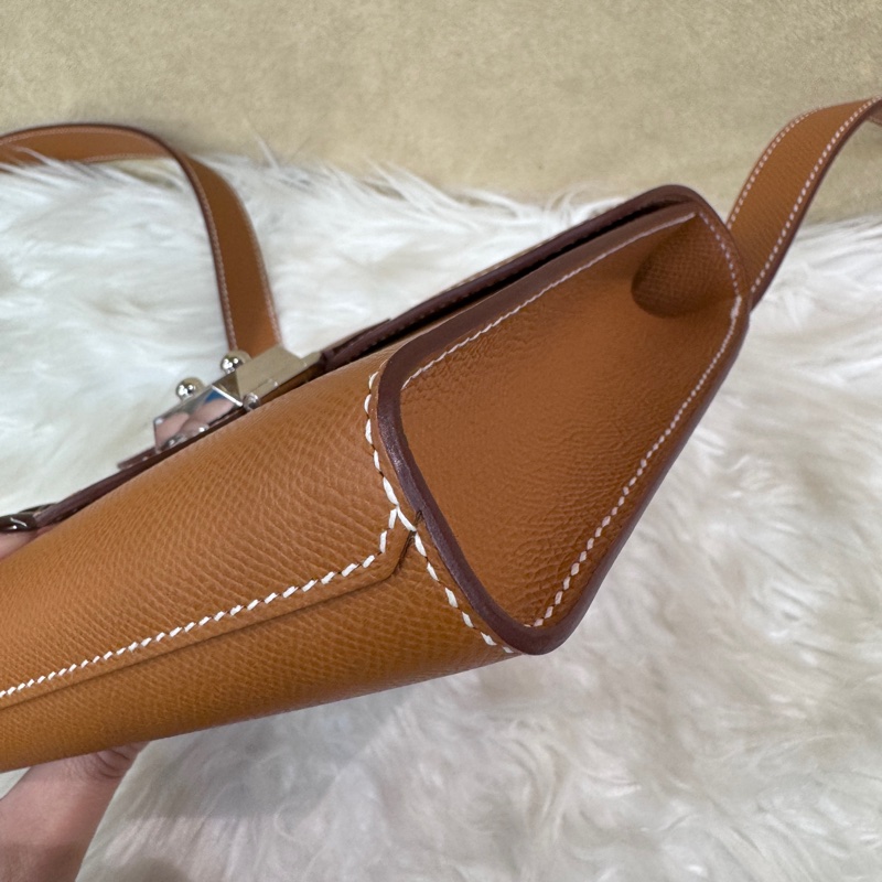 Hermes Sac a depeches21 金棕銀Epsom郵差包 K刻2025離櫃品-6