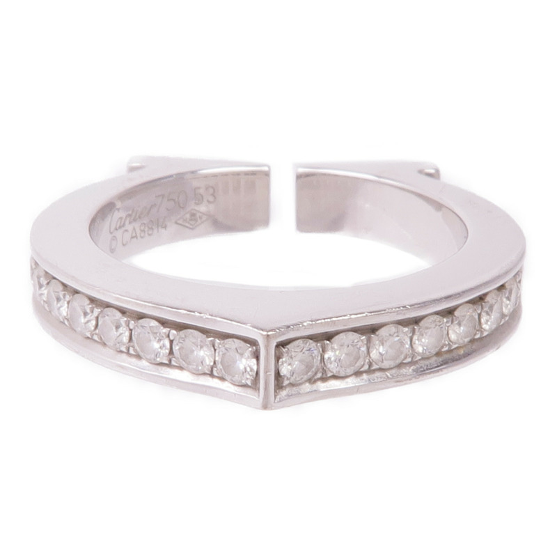 CARTIER 18K白金C Ring鑽石戒指Cartier#53/US#6.25-1