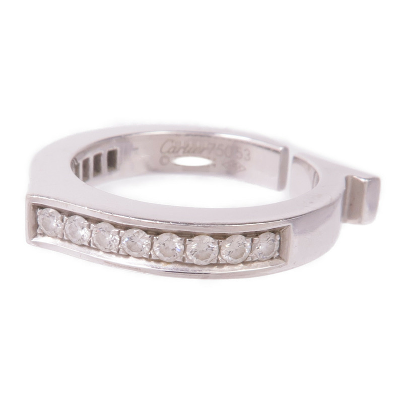 CARTIER 18K白金C Ring鑽石戒指Cartier#53/US#6.25-2