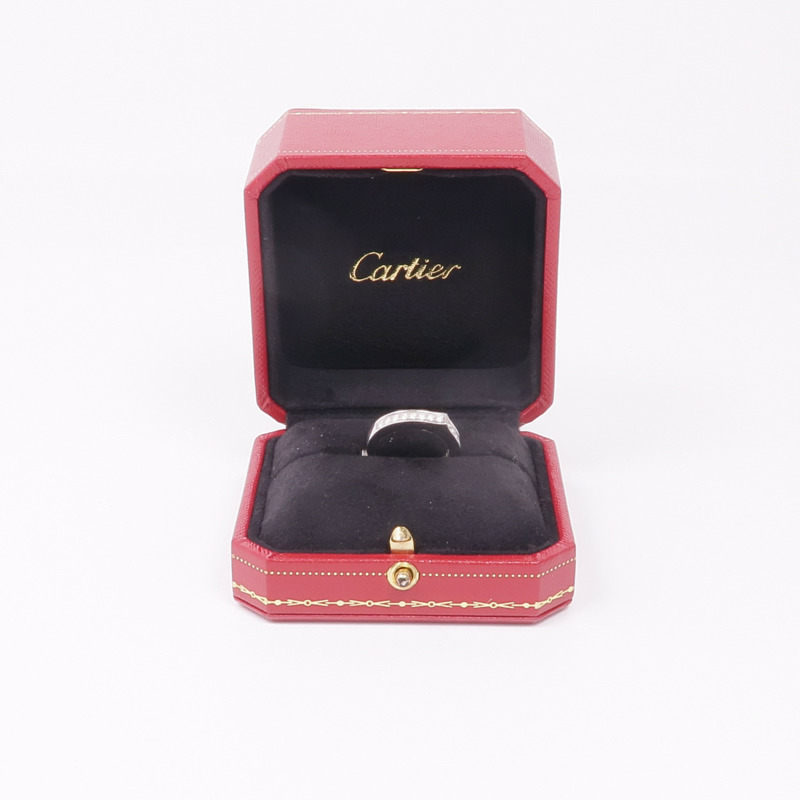 CARTIER 18K白金C Ring鑽石戒指Cartier#53/US#6.25-7