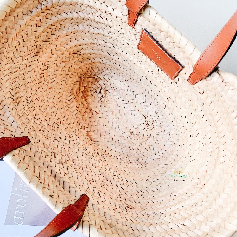 Celine 賽琳 棕色 草編 兩用 菜籃子 草編包 托特包 兩用包 度假包-5
