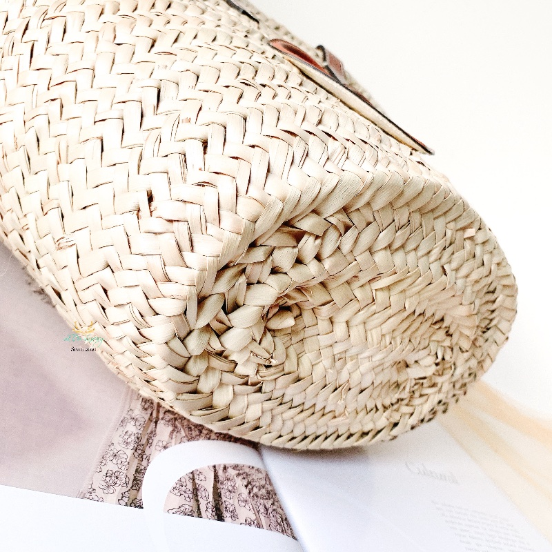 Celine 賽琳 棕色 草編 兩用 菜籃子 草編包 托特包 兩用包 度假包-9