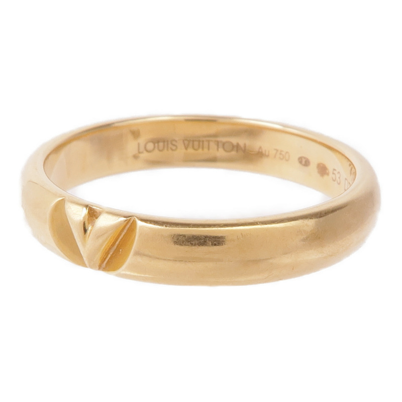 LOUIS VUITTON 18K黃金Volt Multi Wedding Band戒指LV#53/US#6.5-2