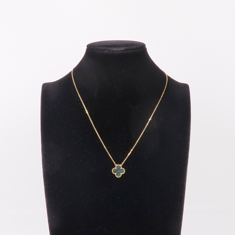 Van Cleef & Arpels 18K黃金Vintage Alhambra Pendant孔雀石項鍊-8