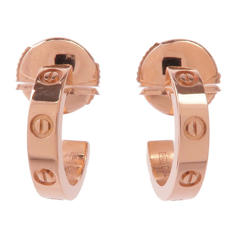 CARTIER 18K玫瑰金Love Hoop Earrings耳環