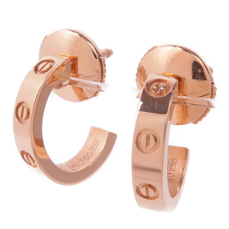 CARTIER 18K玫瑰金Love Hoop Earrings耳環-1