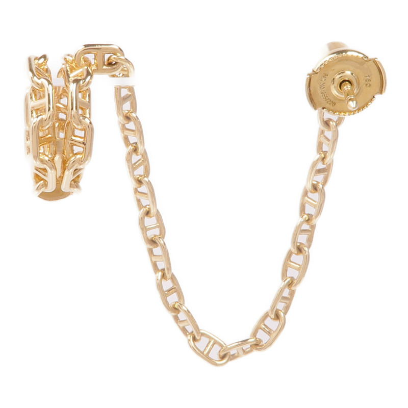 HERMES 18K黃金Chaine d'ancre Calypso right single ear climber earring鑽石耳環-2