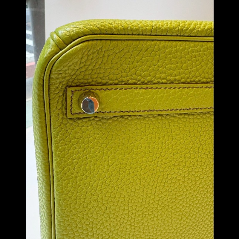 Hermes 綠皮金釦柏金包 30-14