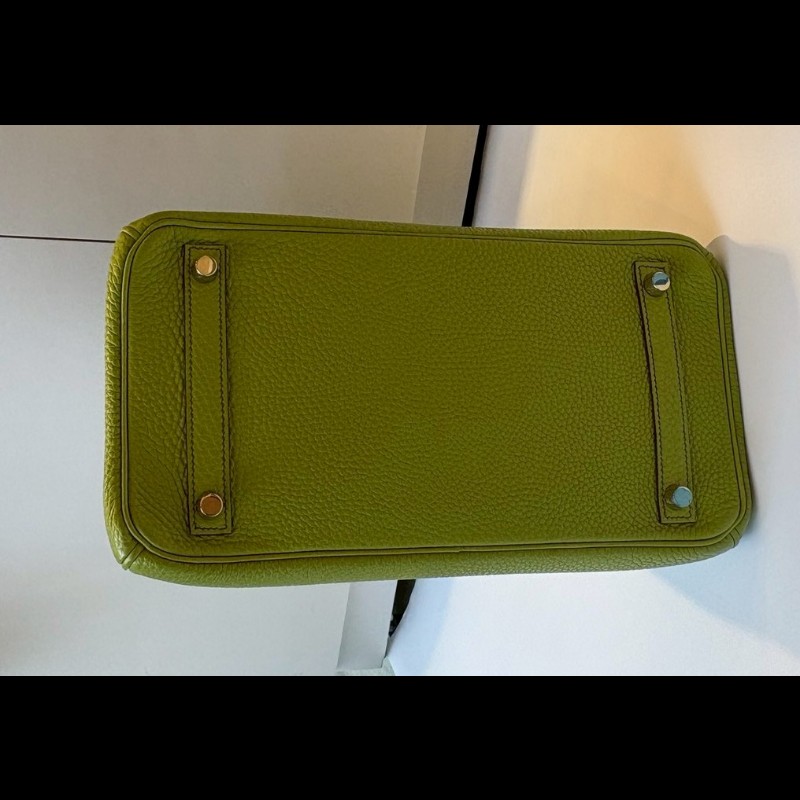 Hermes 綠皮金釦柏金包 30-16