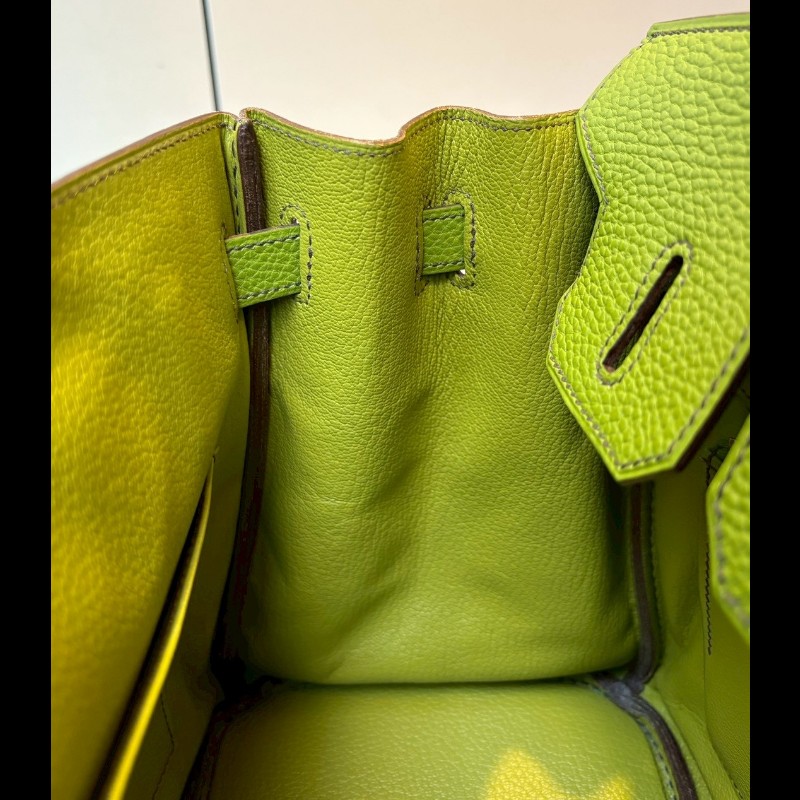 Hermes 綠皮金釦柏金包 30-26