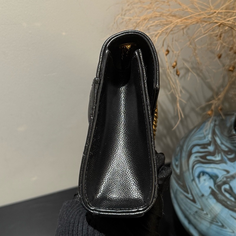 Ysl 黑金魚子醬信封包 21年 無附件-2