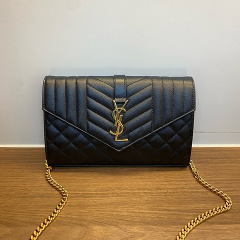 Ysl 黑金魚子醬信封包 無附件