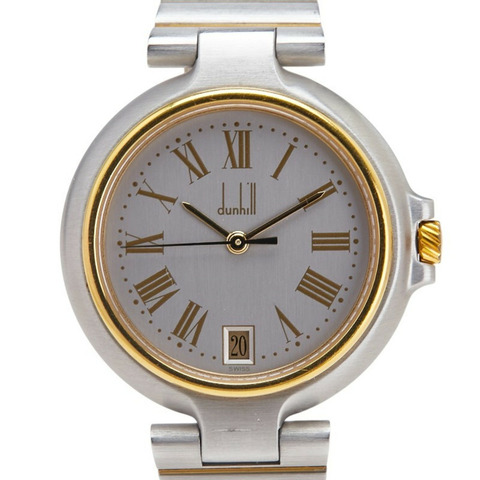 登喜路千禧石英腕錶，銀色錶盤，不鏽鋼錶殼，女款