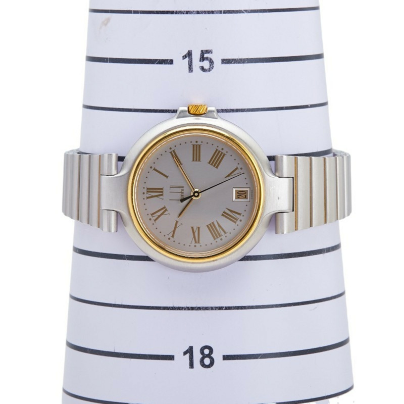 登喜路千禧石英腕錶，銀色錶盤，不鏽鋼錶殼，女款-6