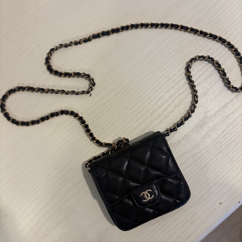 香奈兒Chanel CF零錢荔枝皮鏈條包-0