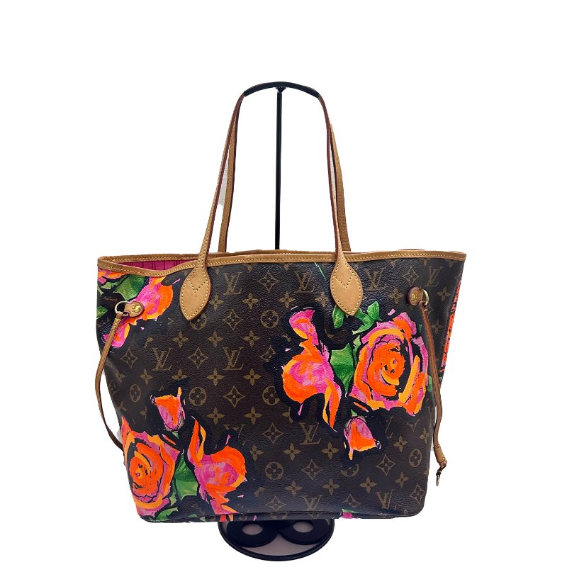 字紋玫瑰花圖案NeveFull- 中款肩背包-1